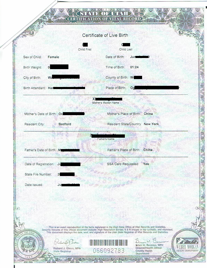 成功案例:已經回國了怎么做美國出生紙三級認證?